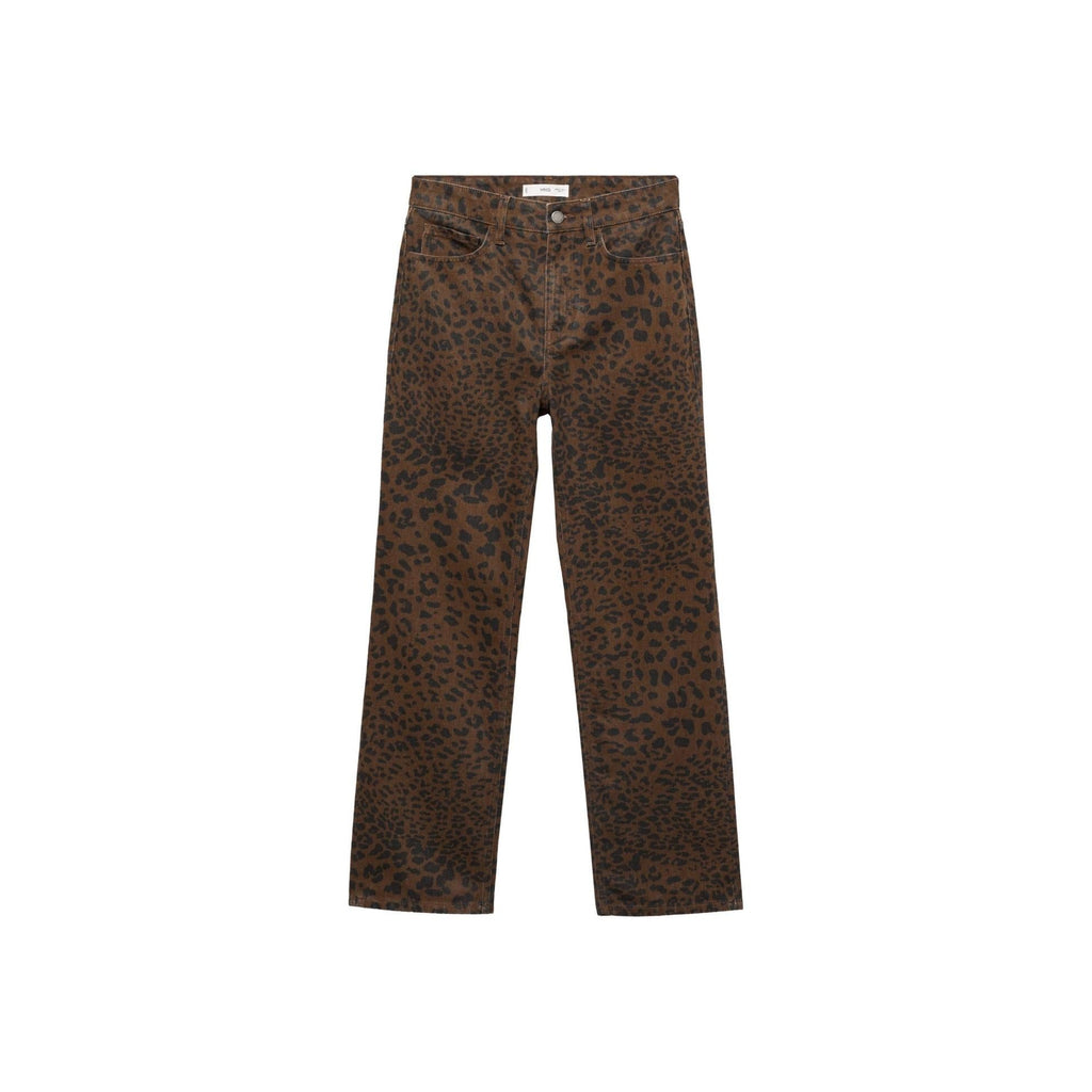 Leopard Straight-Leg Jean - Chocolate