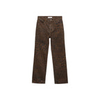 Leopard Straight-Leg Jean - Chocolate
