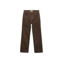 Leopard Straight Jeans - Chocolate