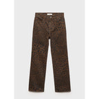 Leopard Straight-Leg Jean - Chocolate