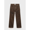 Leopard Straight Jeans - Chocolate