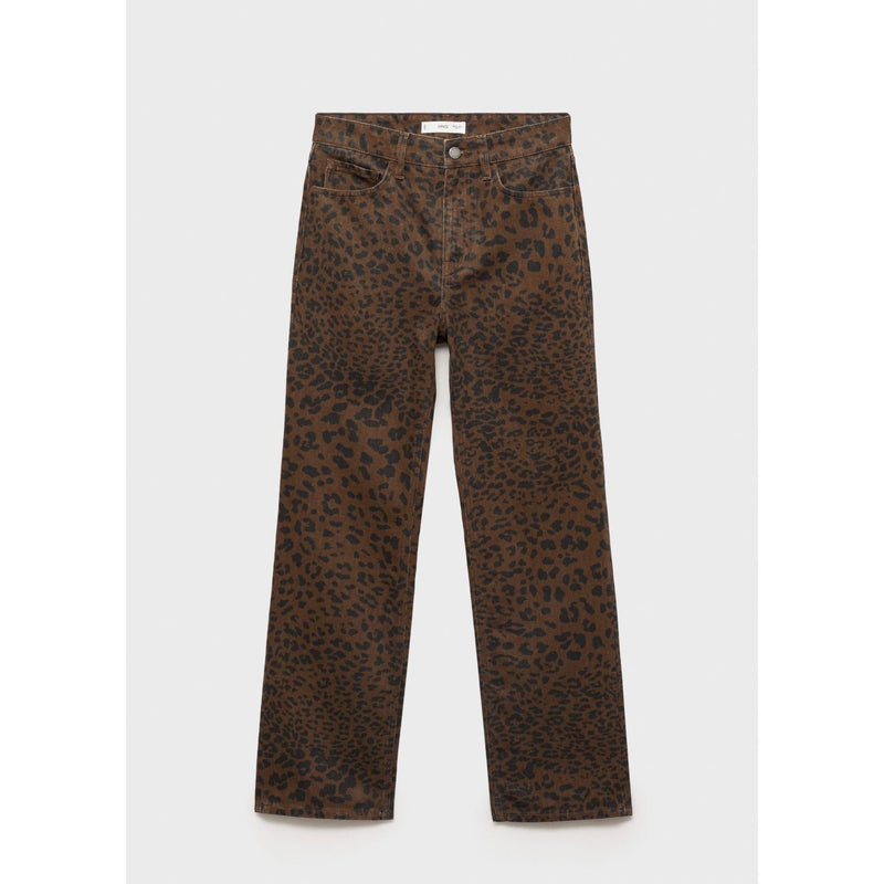 Leopard Straight Jeans - Chocolate