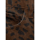 Leopard Straight Jeans - Chocolate