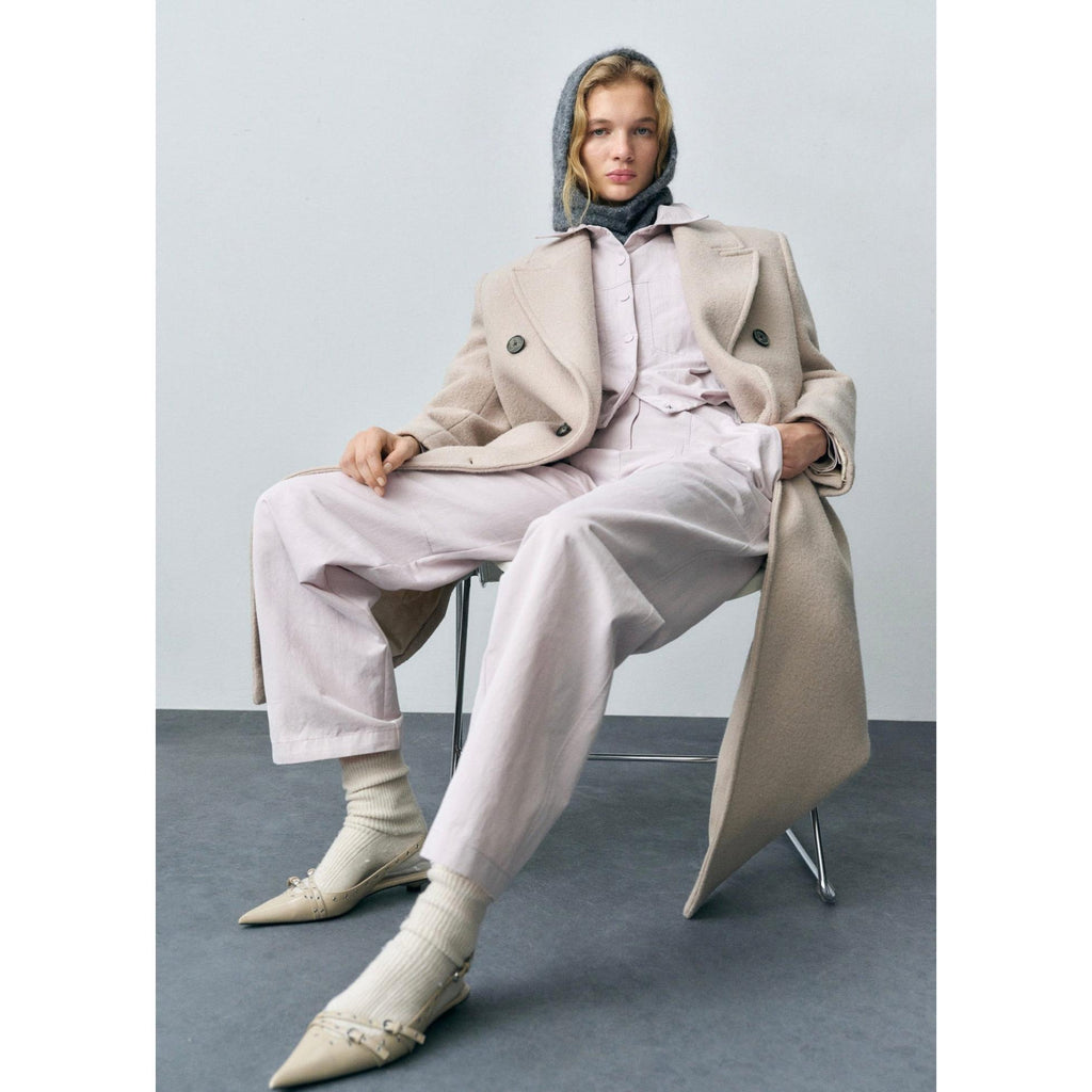 Pantalón Wideleg Con Costuras Decorativas - Lilac