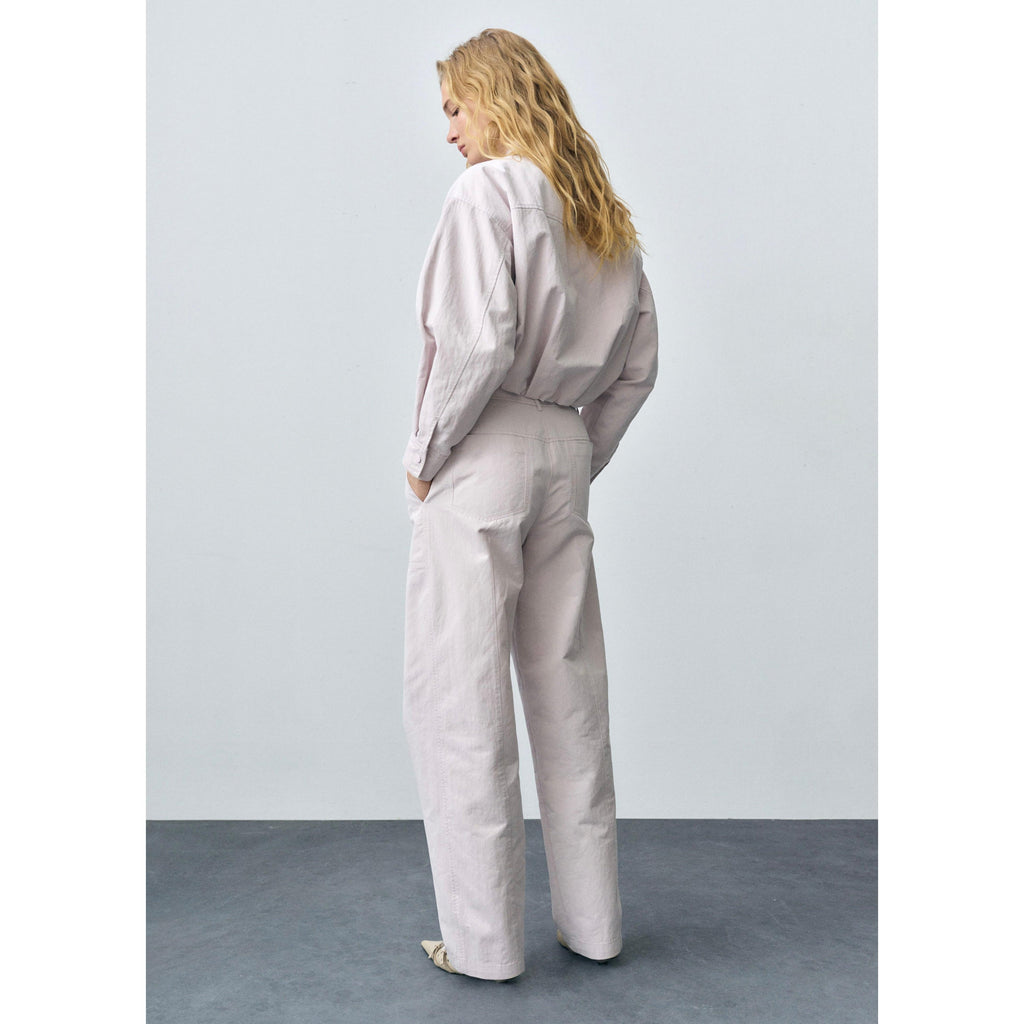 Pantalón Wideleg Con Costuras Decorativas - Lilac
