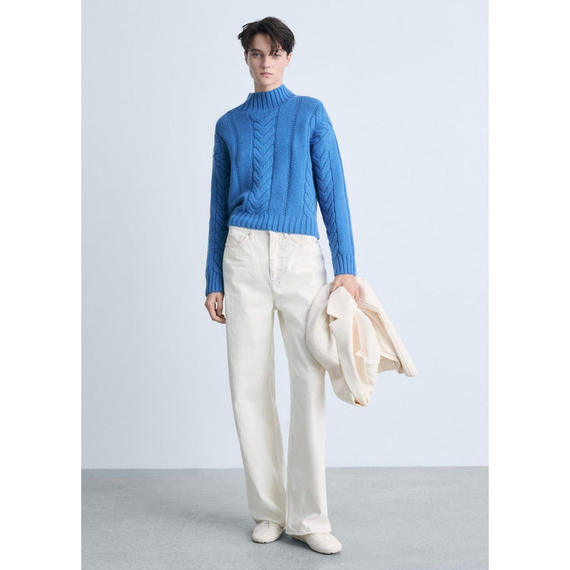Pull-Over Torsades Col Montant - Vibrant Blue