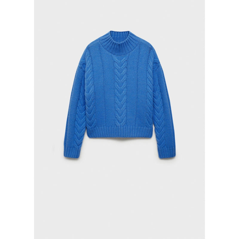 Pull-Over Torsades Col Montant - Vibrant Blue