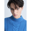 Pull-Over Torsades Col Montant - Vibrant Blue