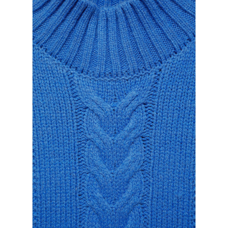 Pull-Over Torsades Col Montant - Vibrant Blue
