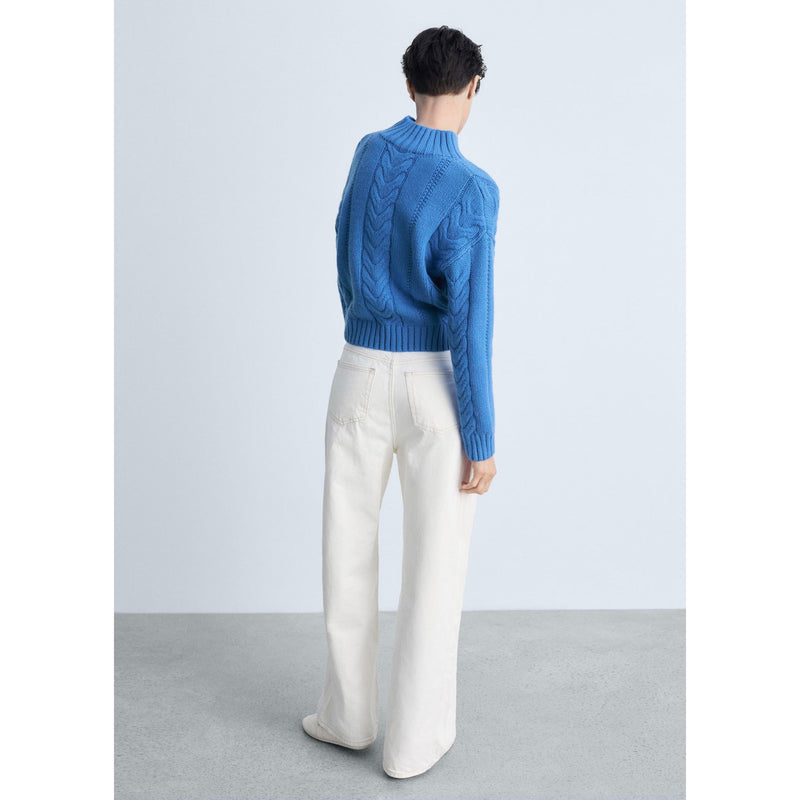 Pull-Over Torsades Col Montant - Vibrant Blue