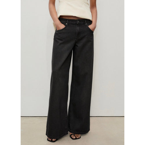 Jean Wideleg Taille Basse - Black Denim