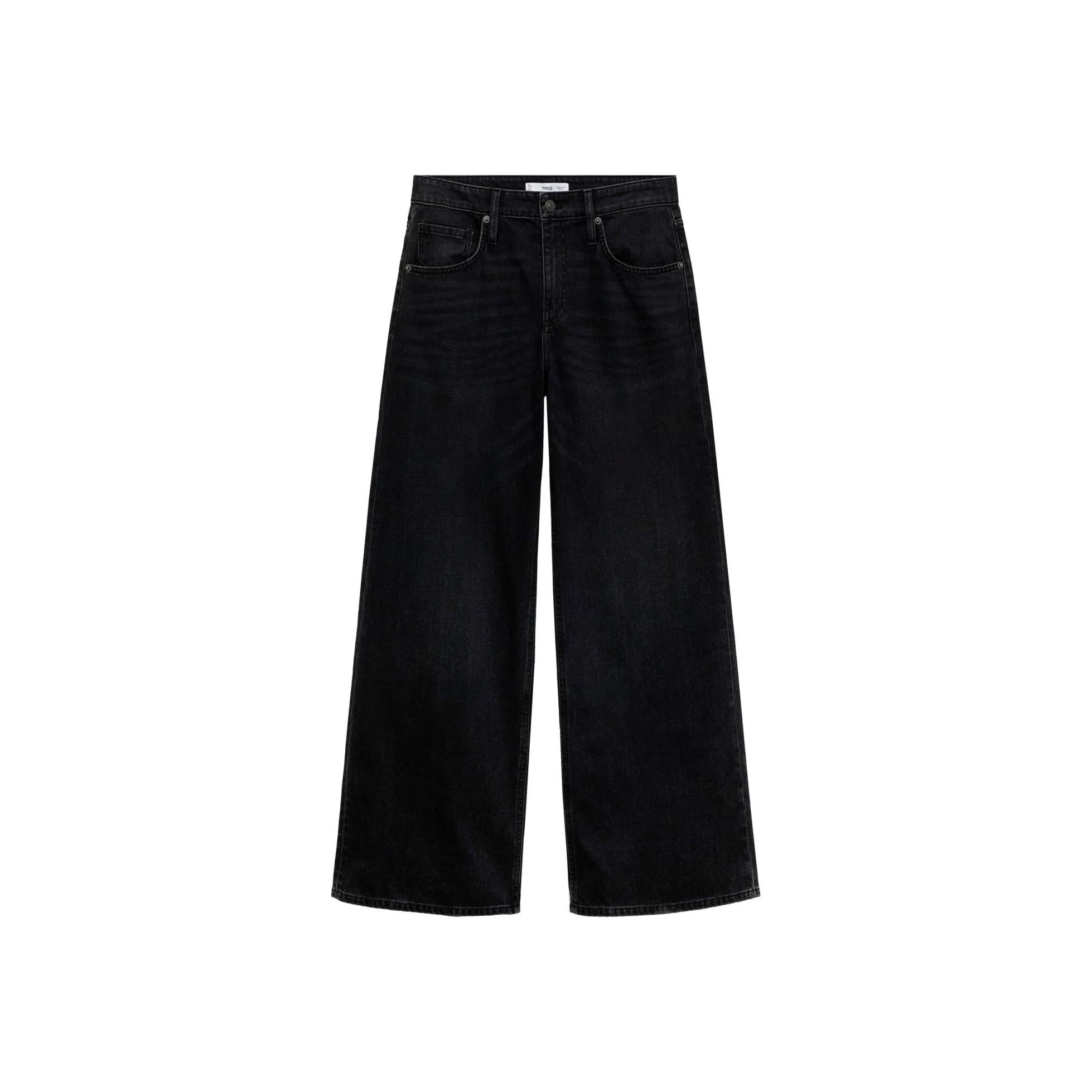 Jean Wideleg Taille Basse - Black Denim