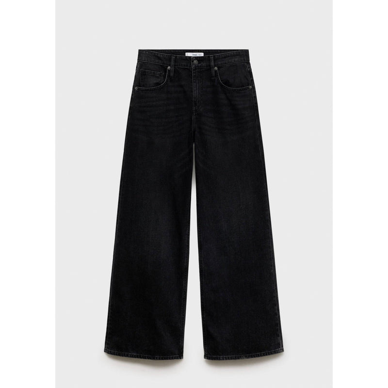 Jean Wideleg Taille Basse - Black Denim
