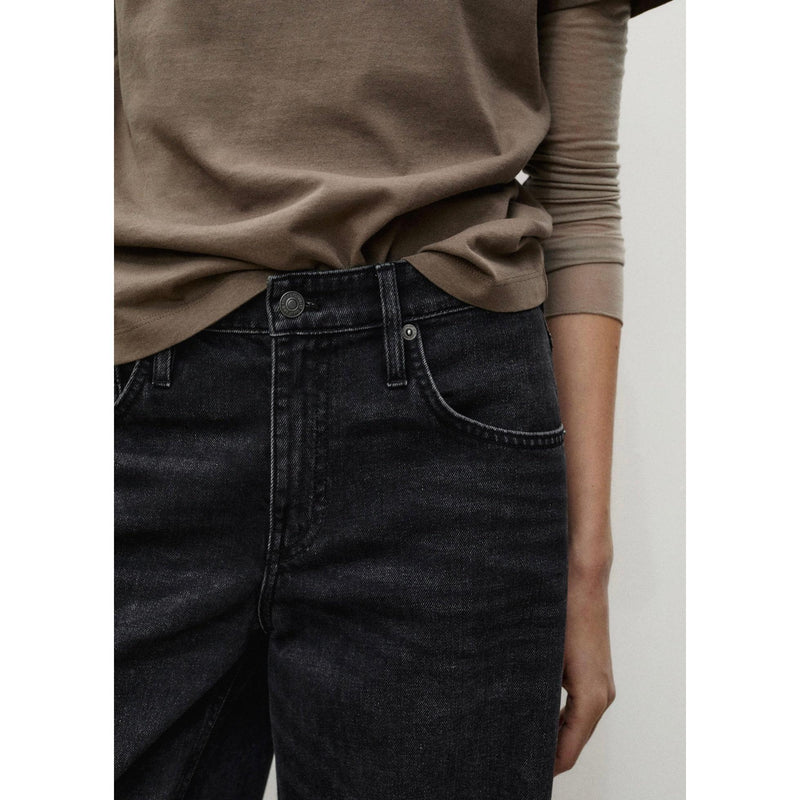 Jean Wideleg Taille Basse - Black Denim