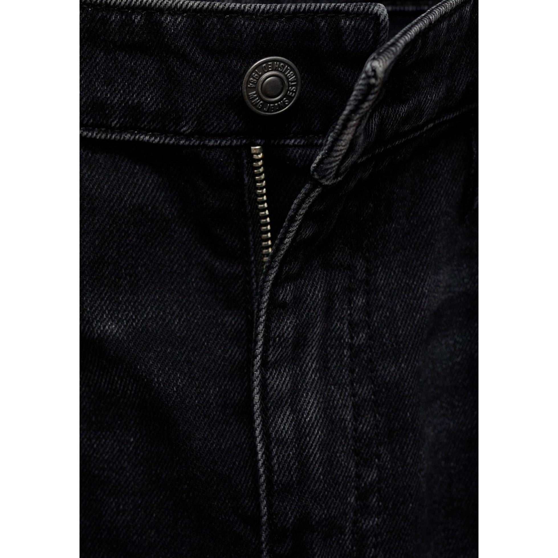Jean Wideleg Taille Basse - Black Denim