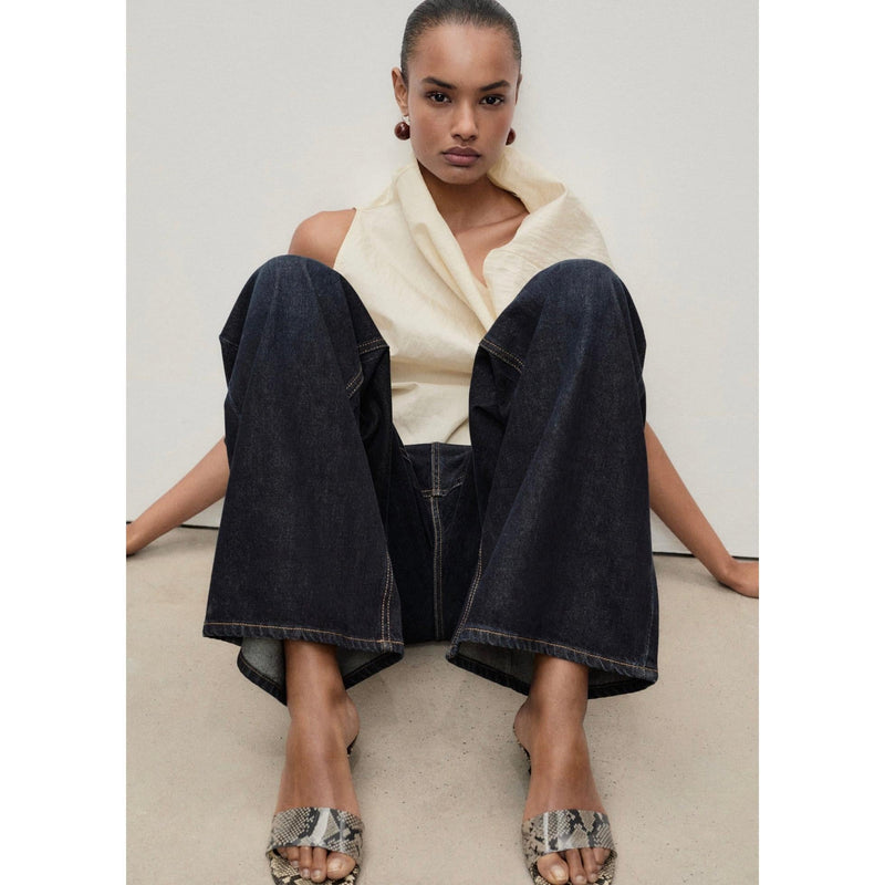 Rinse Wash Low Rise Wideleg Jeans - Open Blue