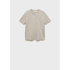 V-Neck Cotton T-Shirt - Medium Brown