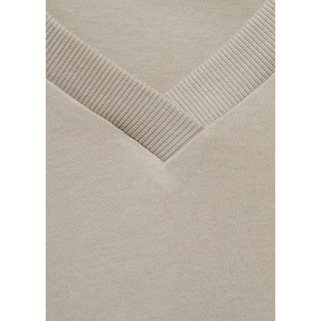 V-Neck Cotton T-Shirt - Medium Brown