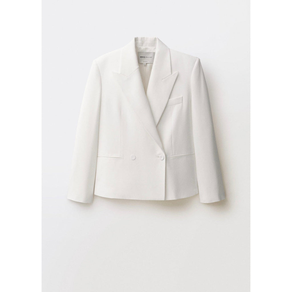 Oversized Double Breasted Suit Jacket - White