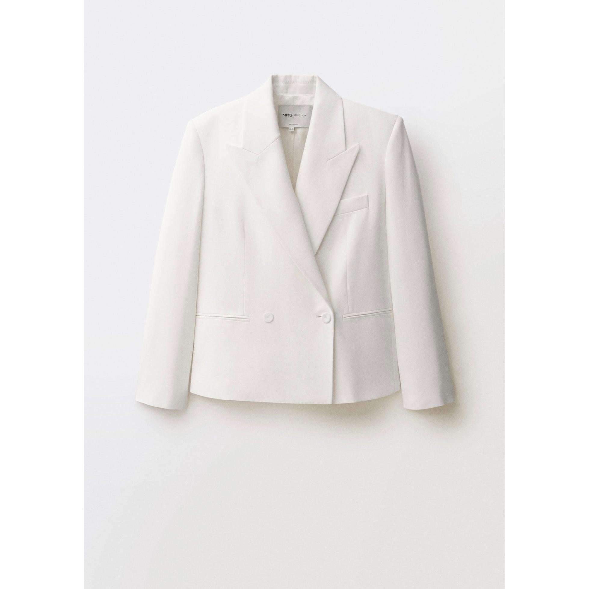 Oversized Double Breasted Suit Jacket - White