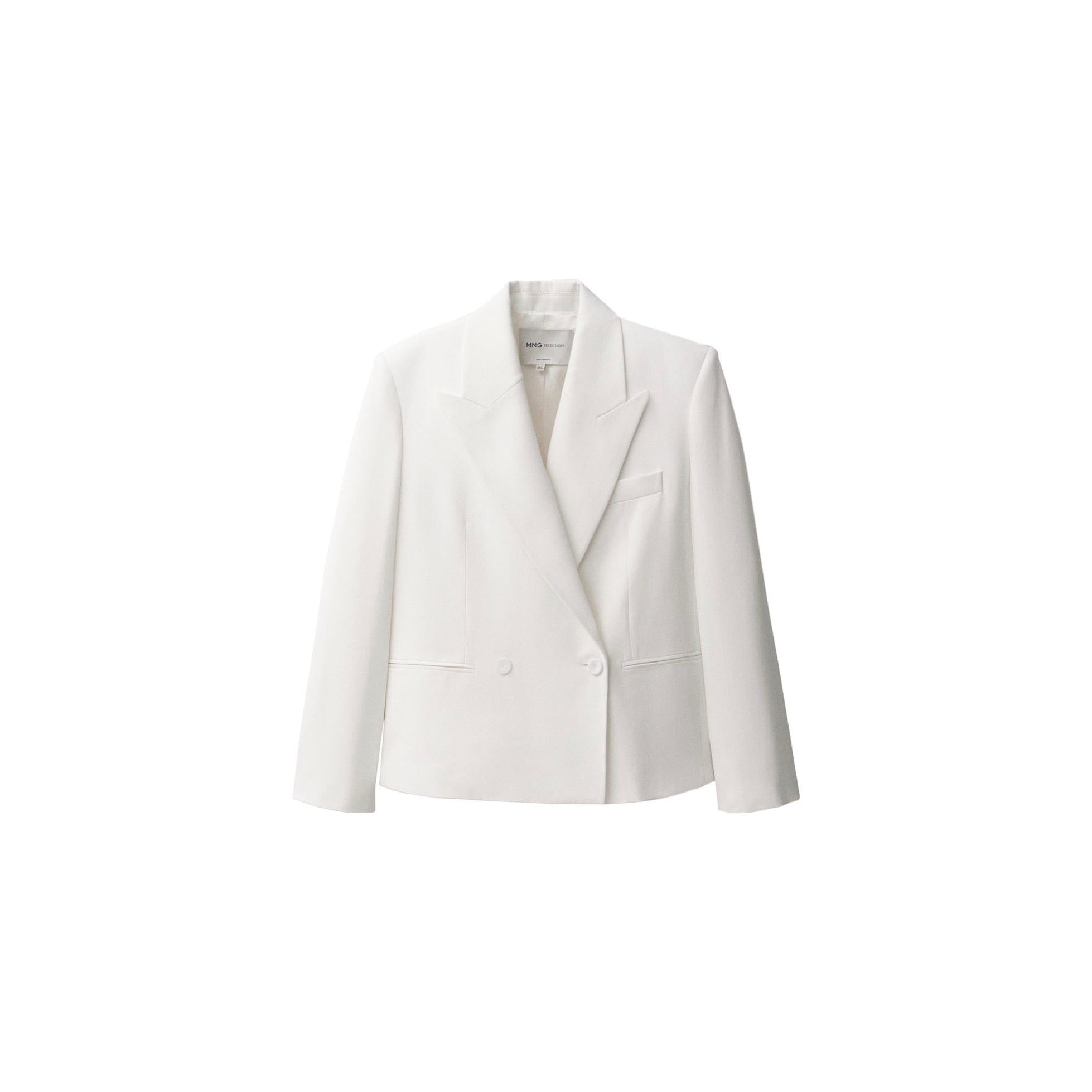 Oversized Double Breasted Suit Jacket - White
