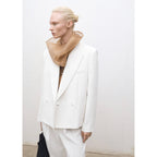 Oversized Double Breasted Suit Jacket - White