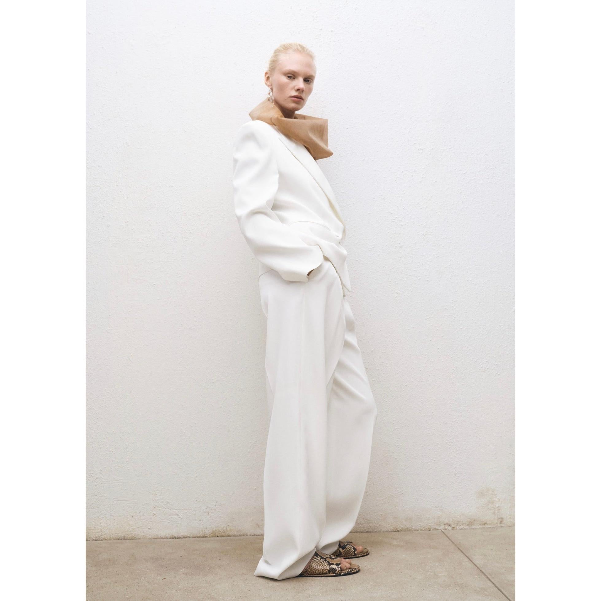 Oversized Double Breasted Suit Jacket - White