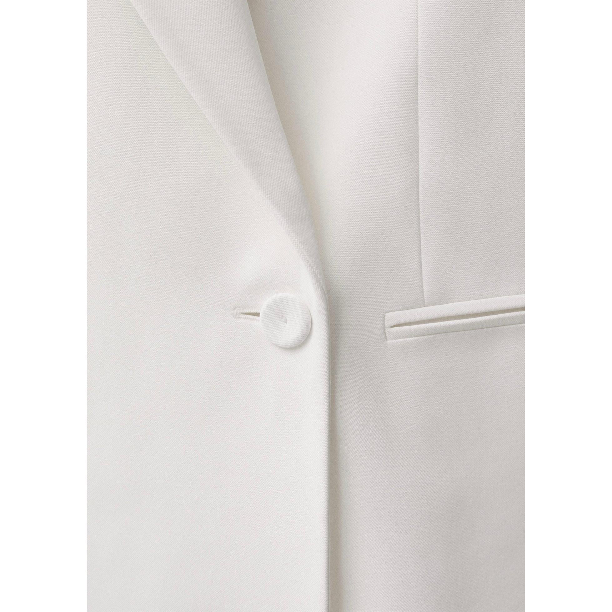 Oversized Double Breasted Suit Jacket - White
