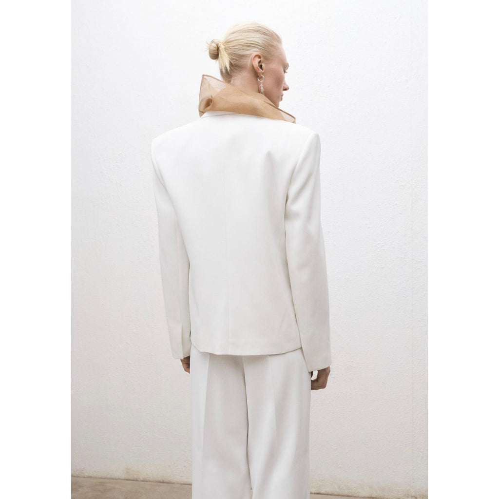 Oversized Double Breasted Suit Jacket - White