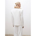 Oversized Double Breasted Suit Jacket - White