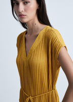 Robe Plissée Ceinture