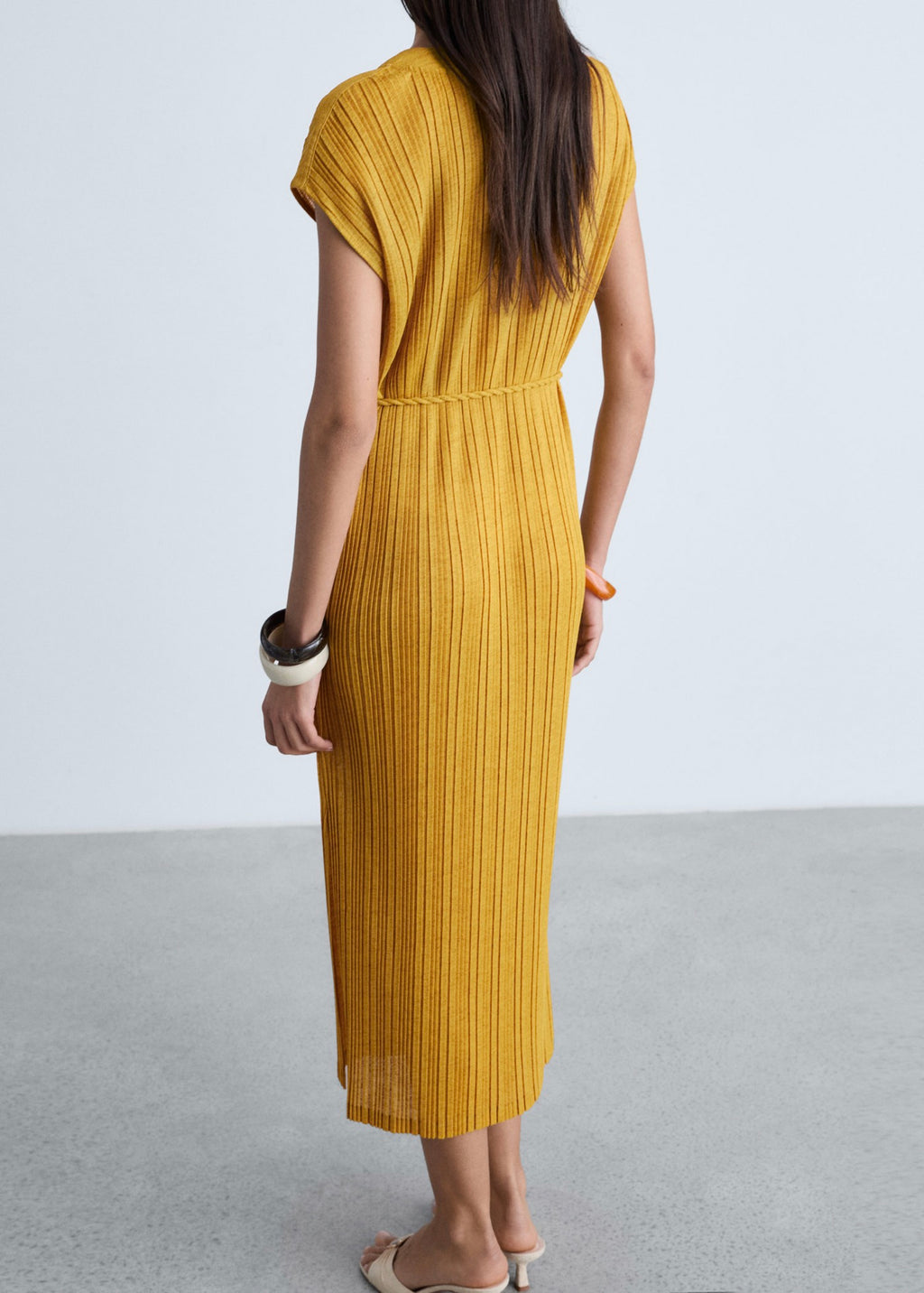 Robe Plissée Ceinture