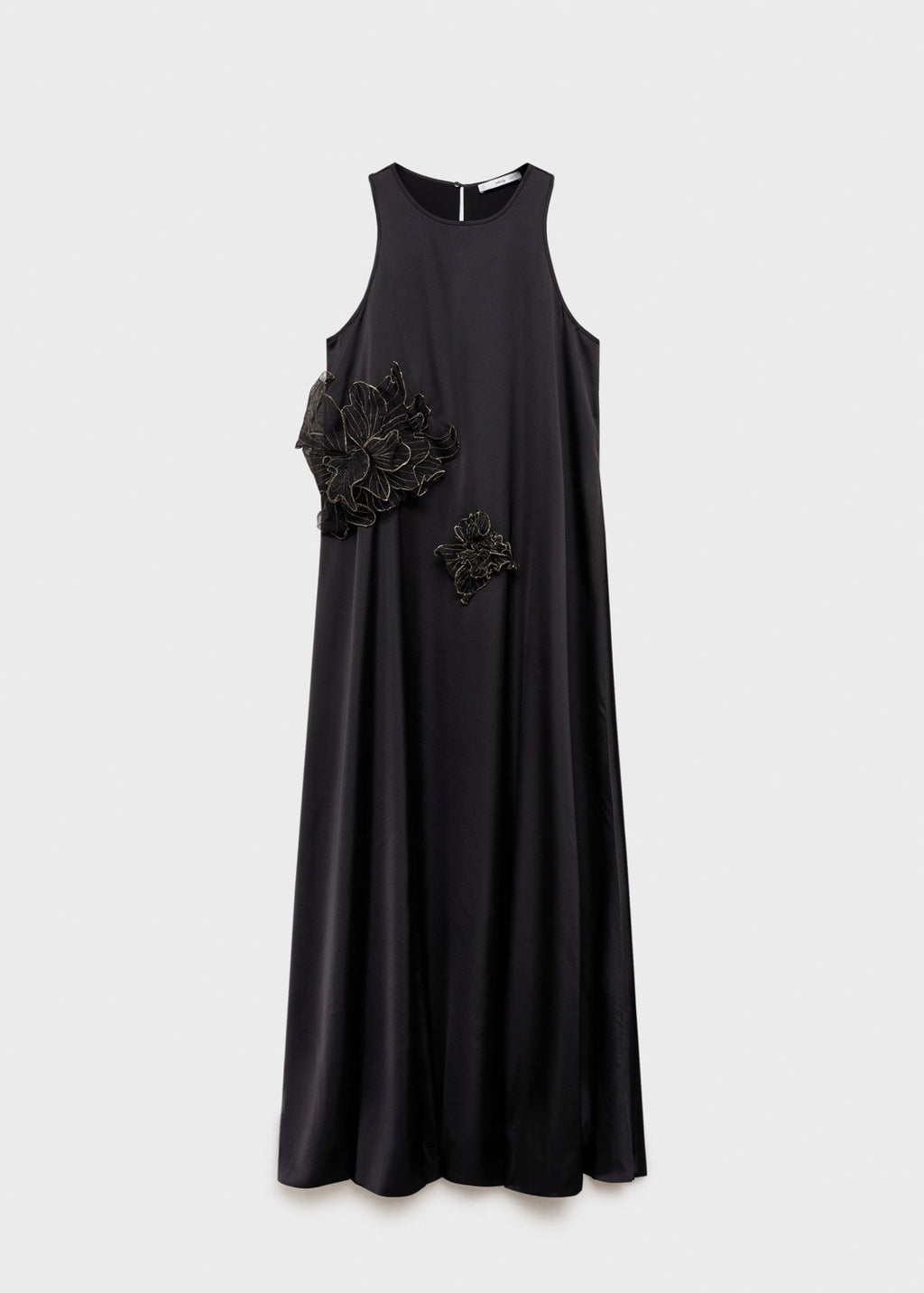 Robe Satinée Maxi-Fleur