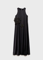 Robe Satinée Maxi-Fleur