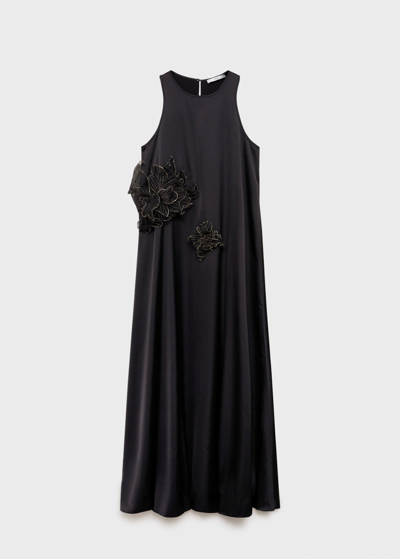 Robe Satinée Maxi-Fleur