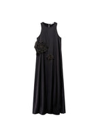Robe Satinée Maxi-Fleur