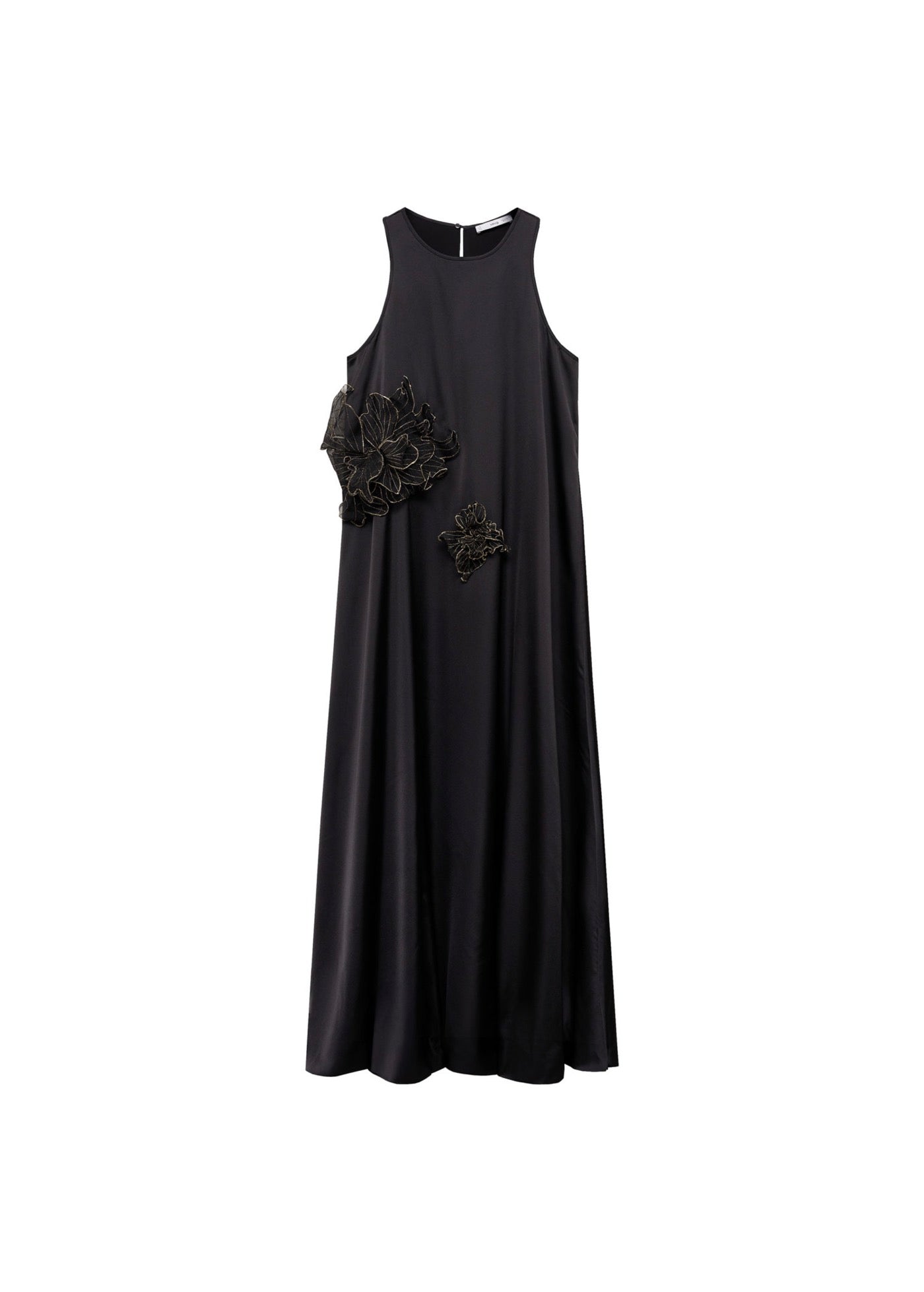 Robe Satinée Maxi-Fleur