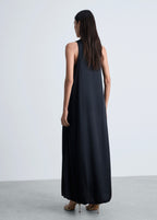 Robe Satinée Maxi-Fleur
