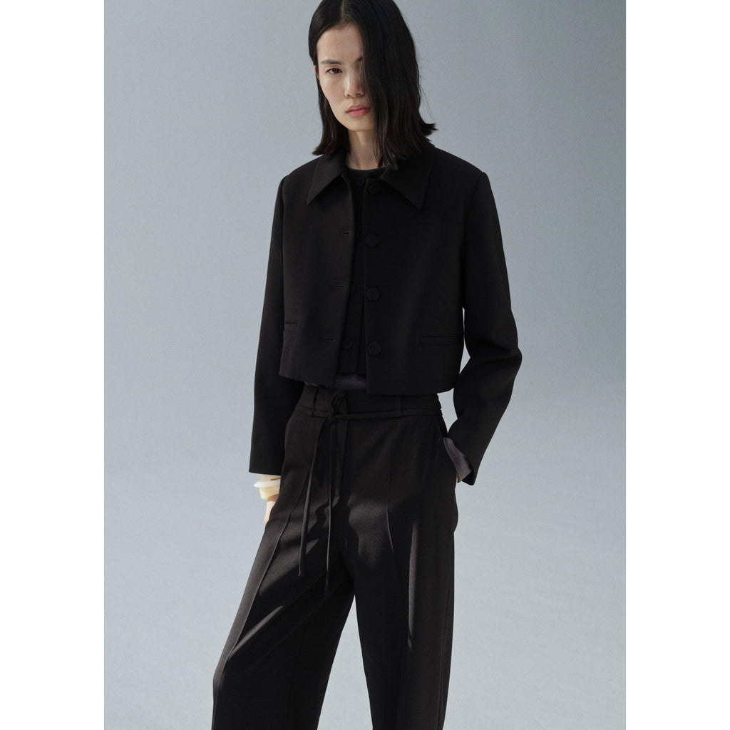 Straight Leg Suit Trousers Ns_x0001_Ud - Black