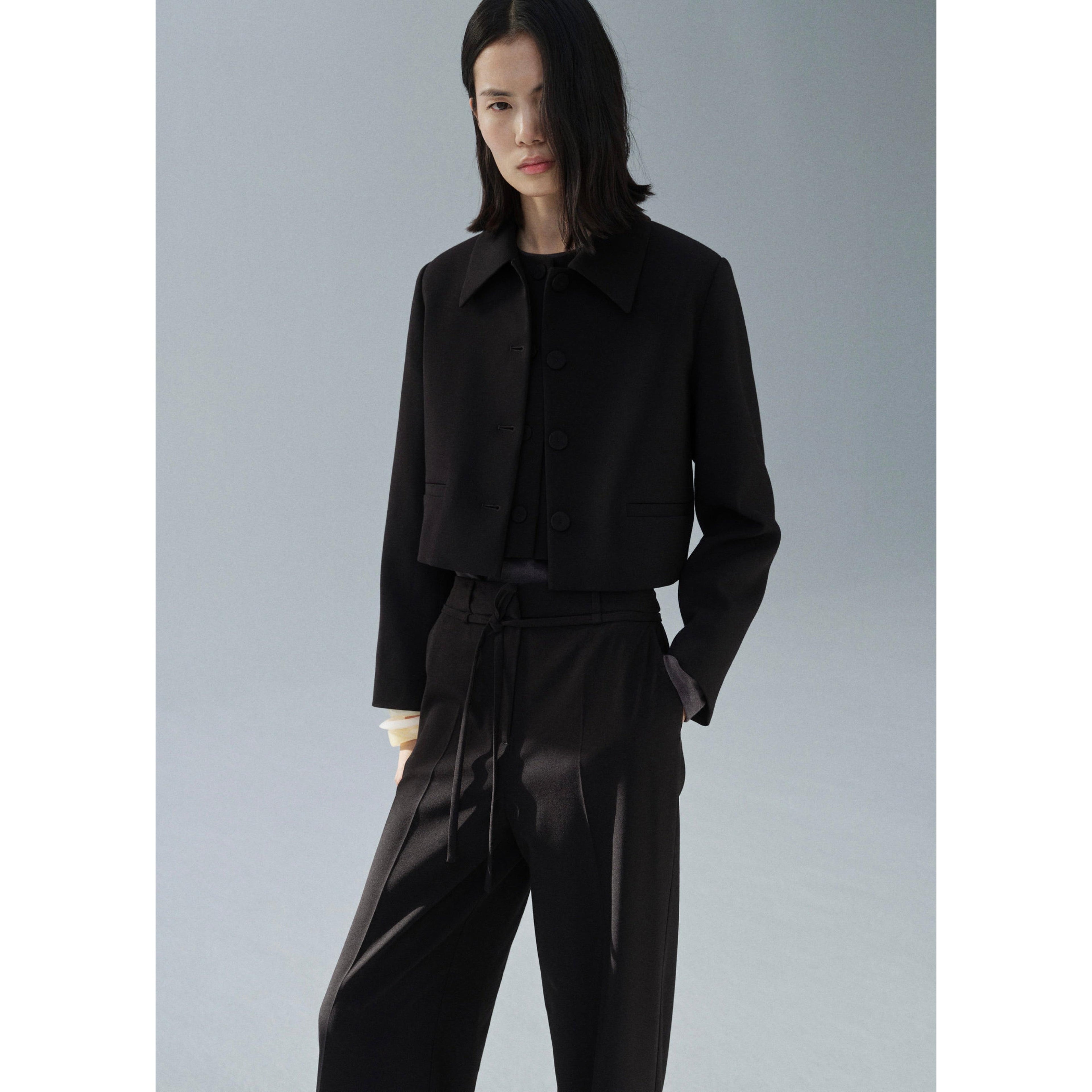 Straight Leg Suit Trousers Ns_x0001_Ud - Black