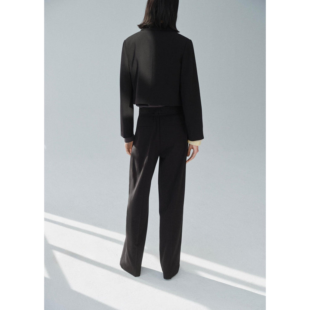 Straight Leg Suit Trousers Ns_x0001_Ud - Black