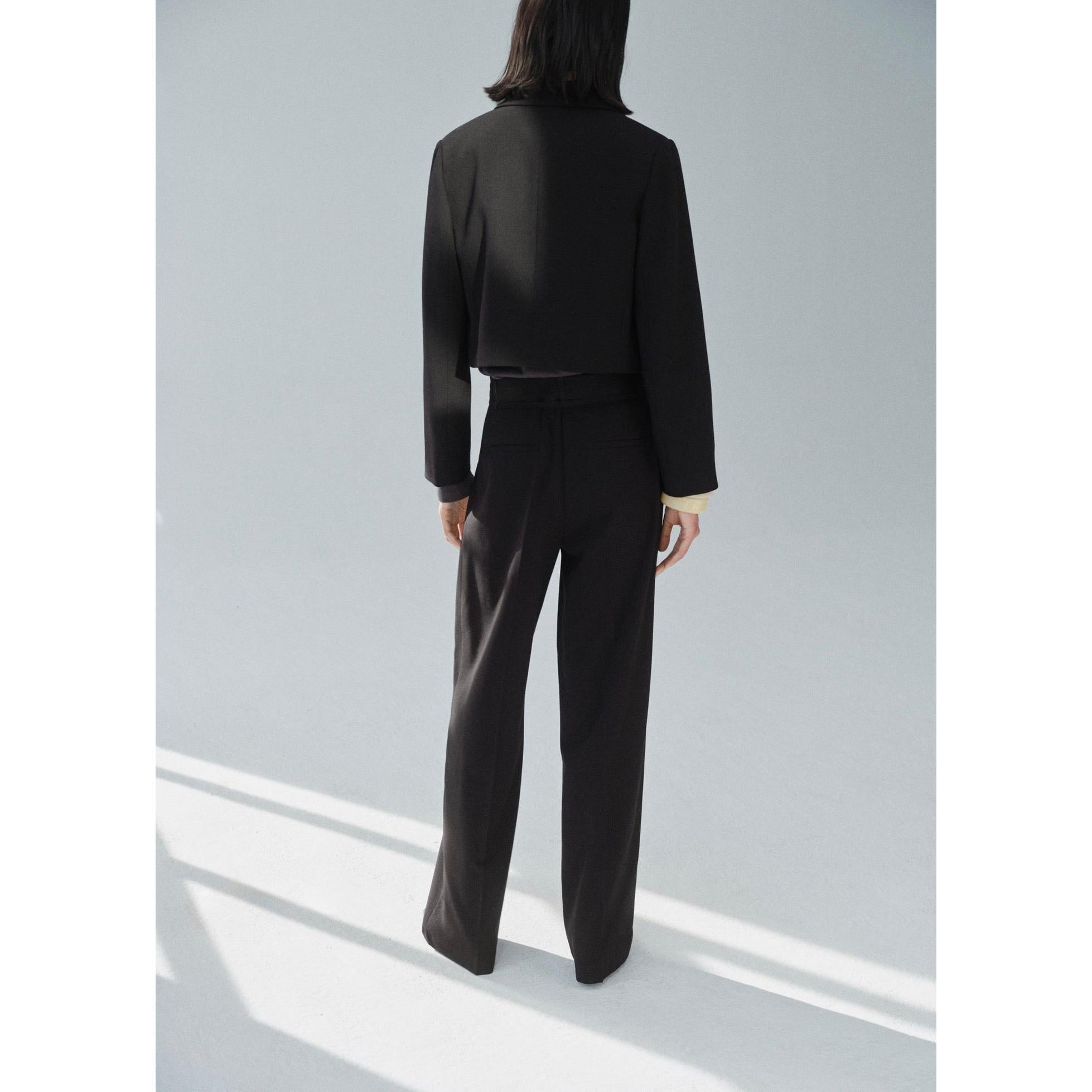 Straight Leg Suit Trousers Ns_x0001_Ud - Black