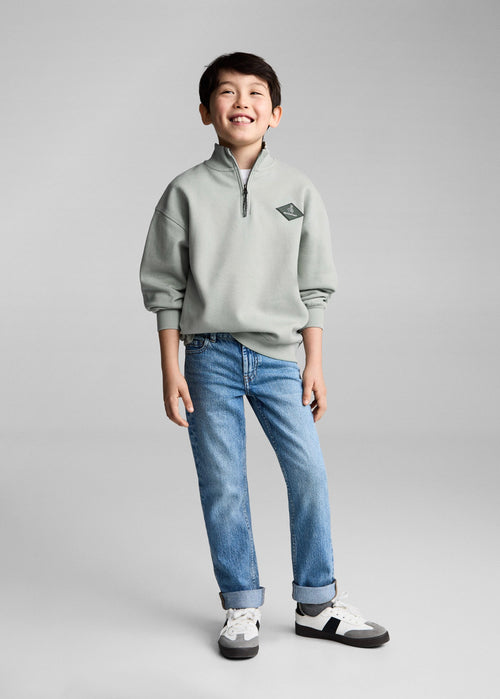 Sweat-Shirt En Coton À Fermeture Éclair - Verde - Garçon