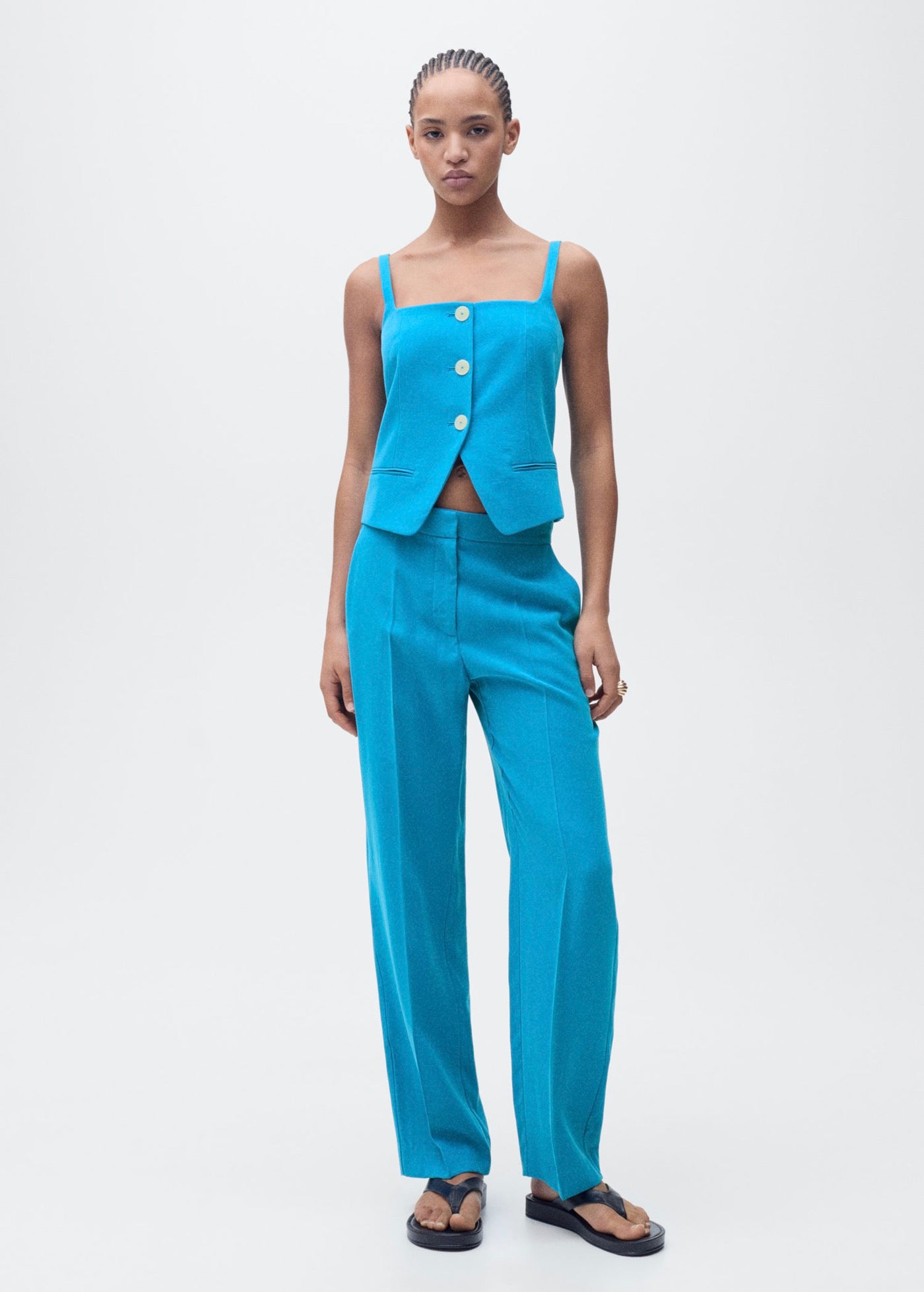 Backless Suit Vest - Blue