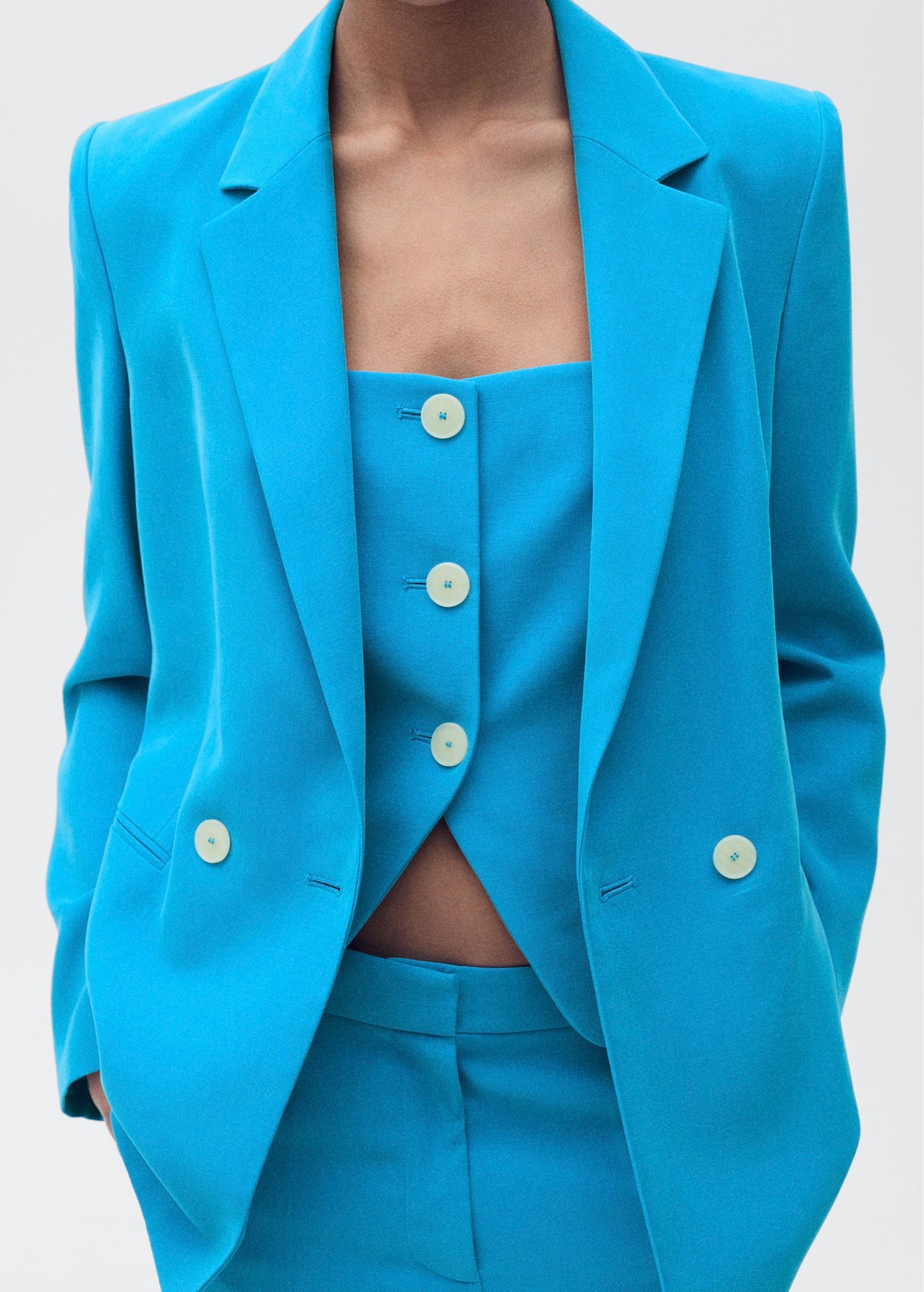 Backless Suit Vest - Blue
