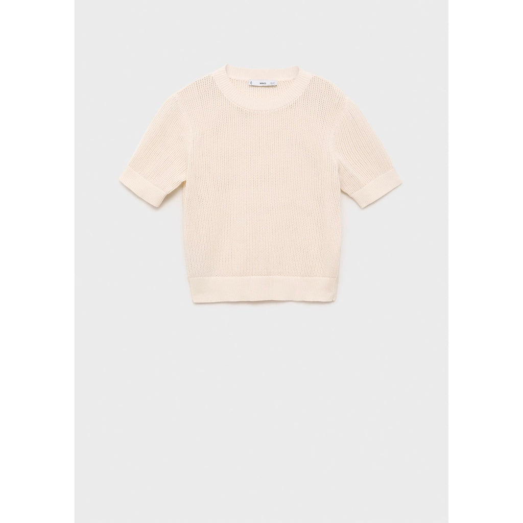 Short-Sleeved Openwork Knit Jumper