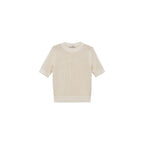 Short-Sleeved Openwork Knit Jumper
