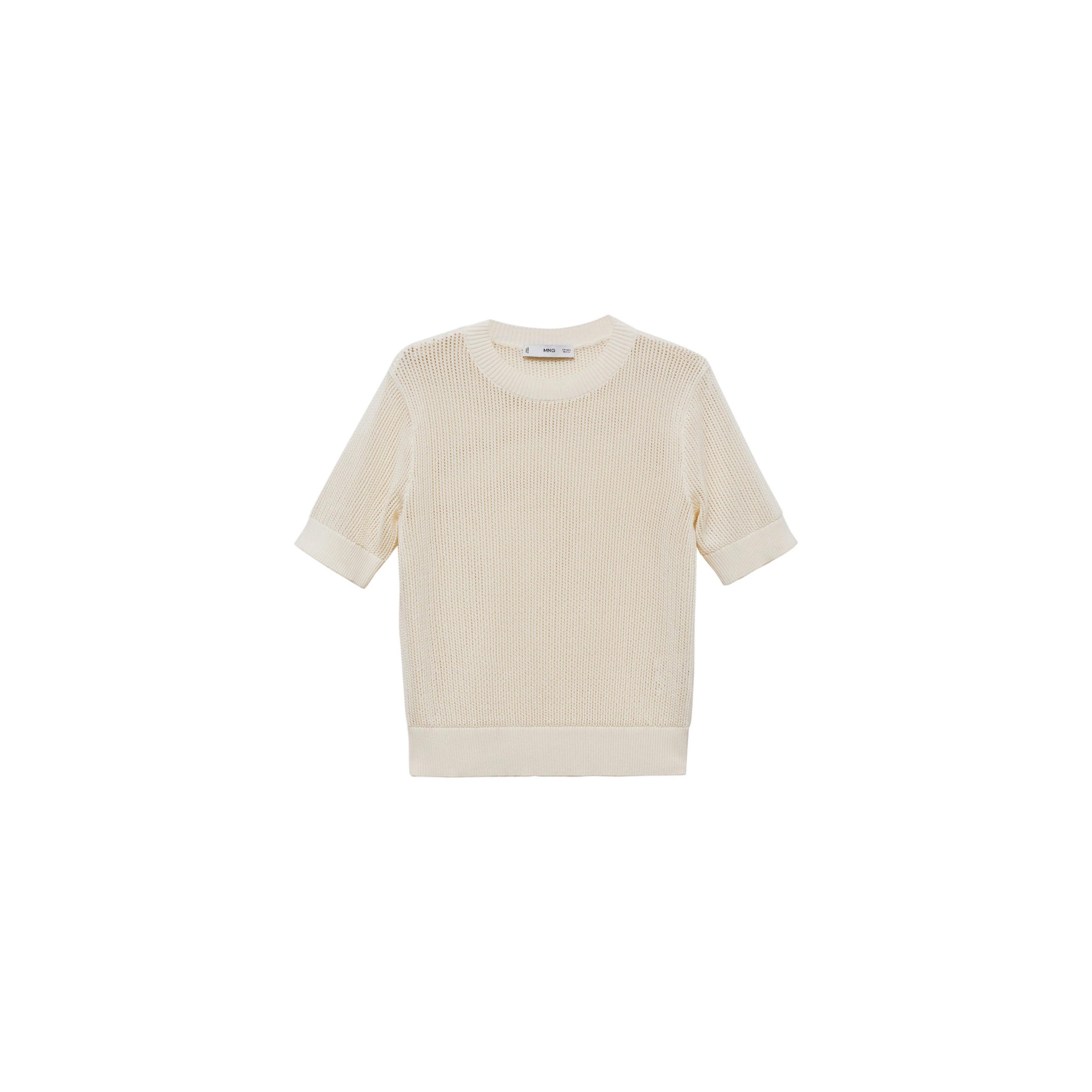 Short-Sleeved Openwork Knit Jumper