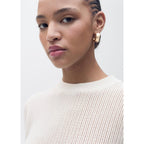 Short-Sleeved Openwork Knit Jumper