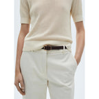 Short-Sleeved Openwork Knit Jumper